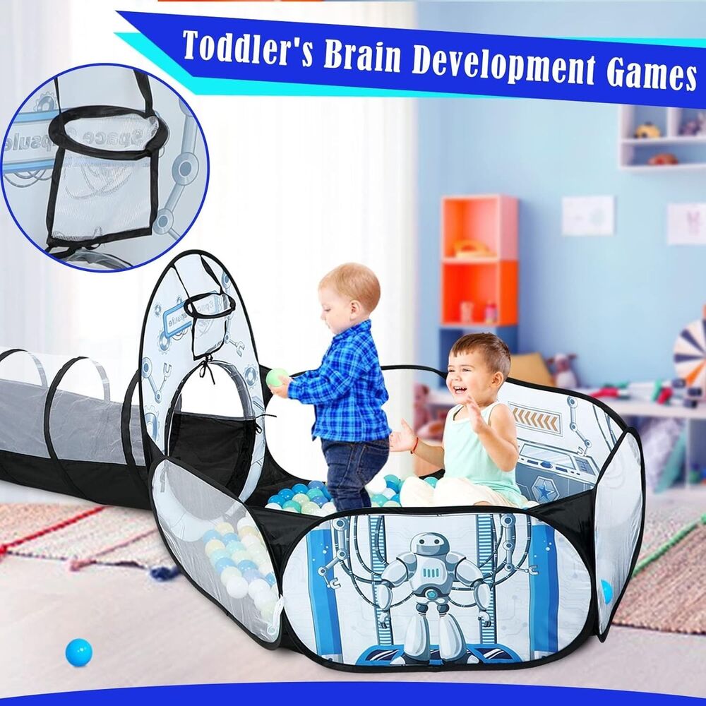Kids Ball Pit for Play Tent: 3PC Rocket Ship Baby Gifts, White Rocket 3pc